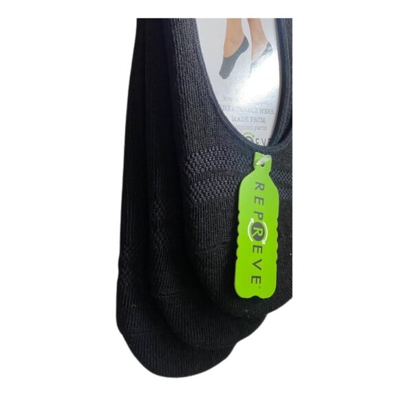 PEDS 12 PAIR Black Mid Sportt Liner Socks - Breathable Mesh - GEL TAB Heel - Picture 4 of 8